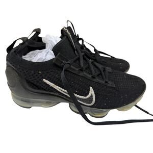 Nike Air VaporMax 2021 Flyknit Womens Size 8US Black Silver Running Shoes